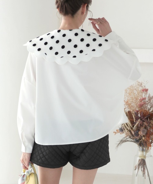 MERAKI ブラウス シャツ ドットカラーブラウス レディース : ZOZOTOWN
