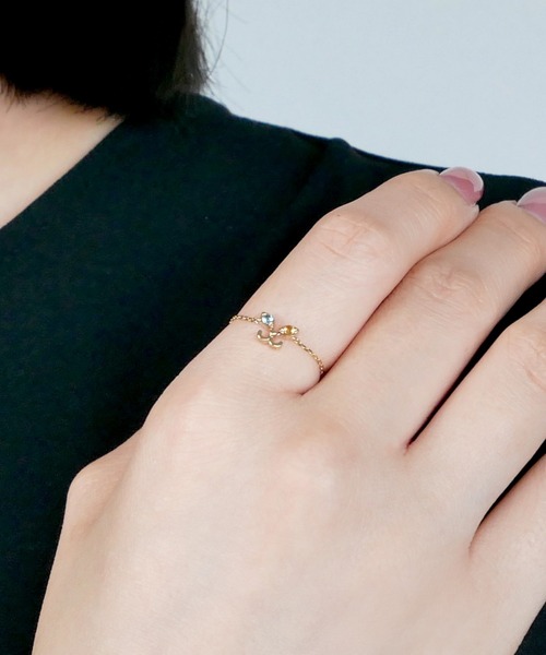 va vendome aoyama 指輪 リング K10YG ねこ オッドアイ リング