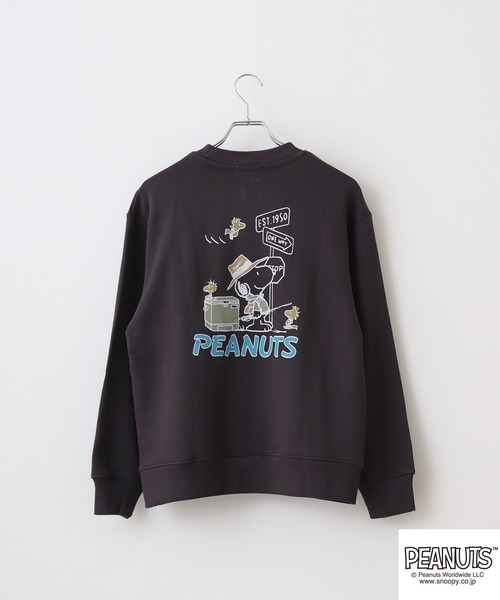 LUMBER トレーナー スウェット スヌーピープリントスウェット メンズ