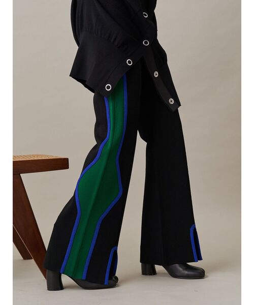 新品タグ付きUN3D．定価36300円ウェーブニットパンツ UN3D.（アンスリード） パンツ MULTICOLOR WAVE LINE KNIT PT / マルチ
