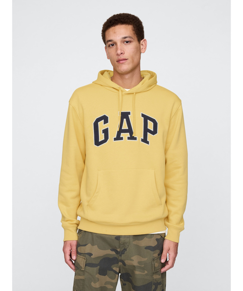 【アッコ】Gapロゴ パーカー(ユニセックス) ブラウン GAP パーカー GAPロゴ プルオーバーパーカー(ユニセックス