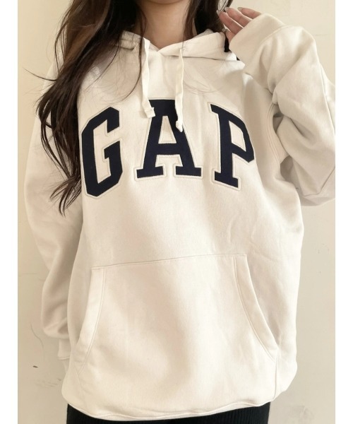 GAP ロゴ フード付き パーカー 白 GAP パーカー リラックスGapロゴパーカー(ユニセックス) メンズ