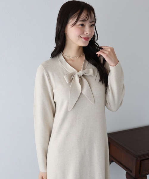 BLUEEAST（ブルーイースト） ワンピース ボウタイニットワンピース