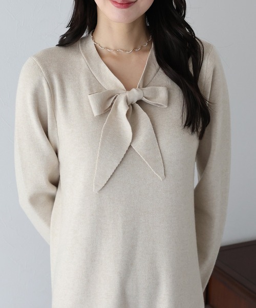 BLUEEAST（ブルーイースト） ワンピース ボウタイニットワンピース