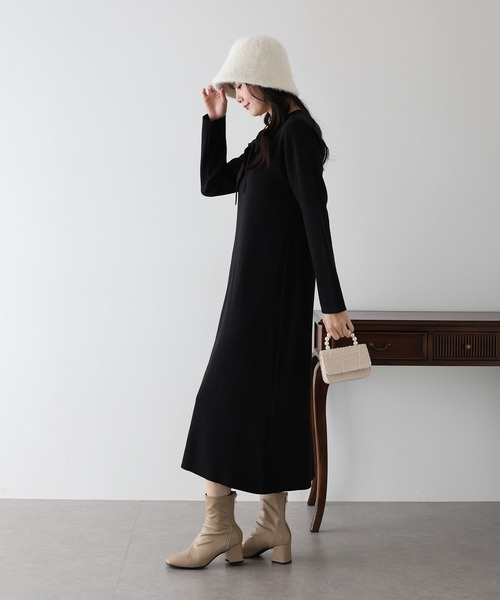 BLUEEAST（ブルーイースト） ワンピース ボウタイニットワンピース