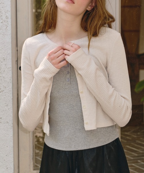 GIUNON カーディガン long sleeve lace cardigan / ロングスリーブ