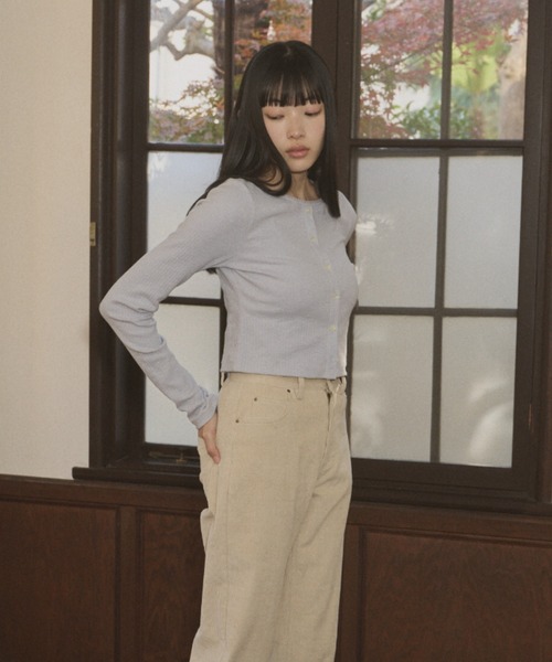 GIUNON ロングスリーブリブカーディガン GIUNON（ジウノン）の「long sleeve rib cardigan / ロング