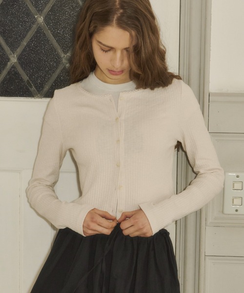 TOUJOURS レースロングカーディガン GIUNON カーディガン long sleeve lace cardigan / ロングスリーブ
