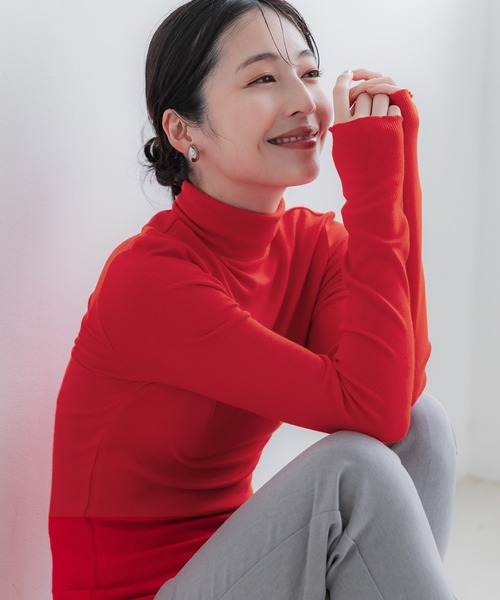 本物 極美品 シャネル COCO装飾 リブ切替 長袖 ニット セーター 40