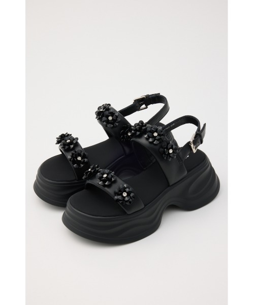 スタッカートサンダル STACCATO サンダル フラワーソリッドボリュームサンダル