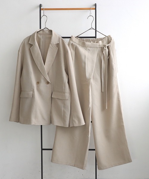 antiqua セットアップ ジャケット×ワイドストレートパンツ