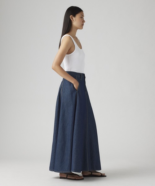 XL SKIRT ダークインディゴ フレアスカート ロング丈 Levi's（リーバイス） デニムスカート XL SKIRT ダークインディゴ
