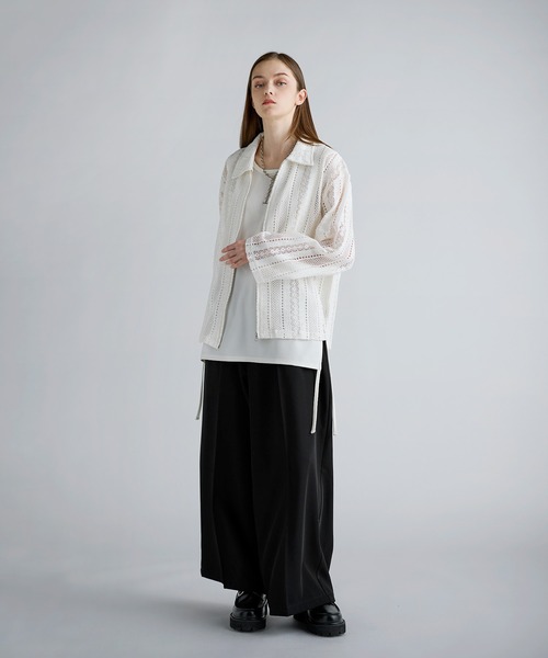 SOCCE コート ジャケット ルーズシルエットシアーレース
