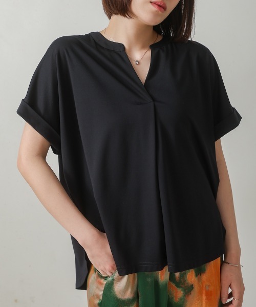 ブラウス シャツ CALINE　切替ワイドノースリープルオーバーブ レディース Bou Jeloud ブラウス シャツ クリアクールスキッパーカットプル