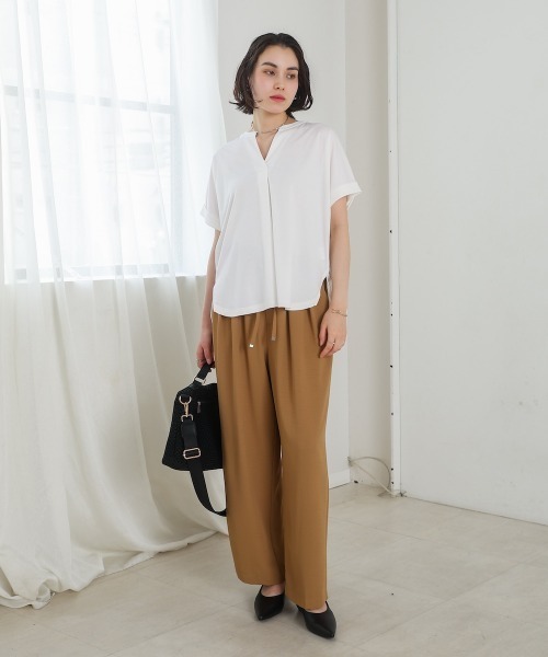 ブラウス シャツ Wrinkle Gloss Over Shirt レディース PUBLIC TOKYO ブラウス シャツ オーバーヨーククロップドシャツ
