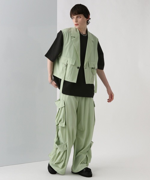 HARE ジレ　メンズ　レディース HARE ベスト ジレ 「SET UP対応」ベルトショートベスト(HARE