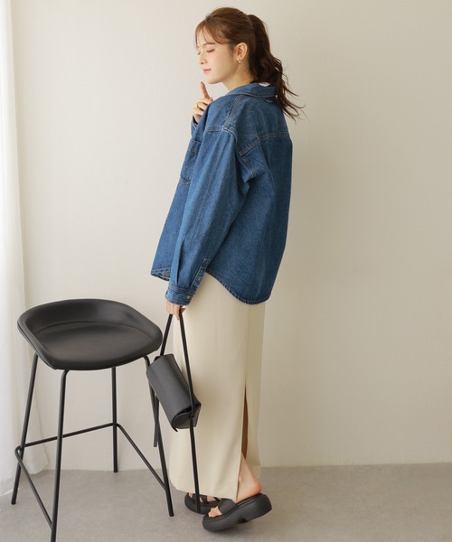 ブラウス シャツ regular collar denim shirt /レギュラーカラー デニム シャツ レディース ブラウス シャツ regular collar denim shirt /レギュラーカラー