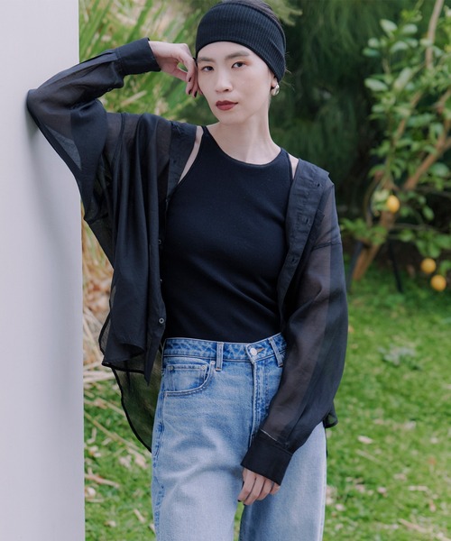 アニュアンス anuans カップインコンパクトニットトップス （BLACK） カップインコンパクトニットトップス（タンクトップ）｜anuans