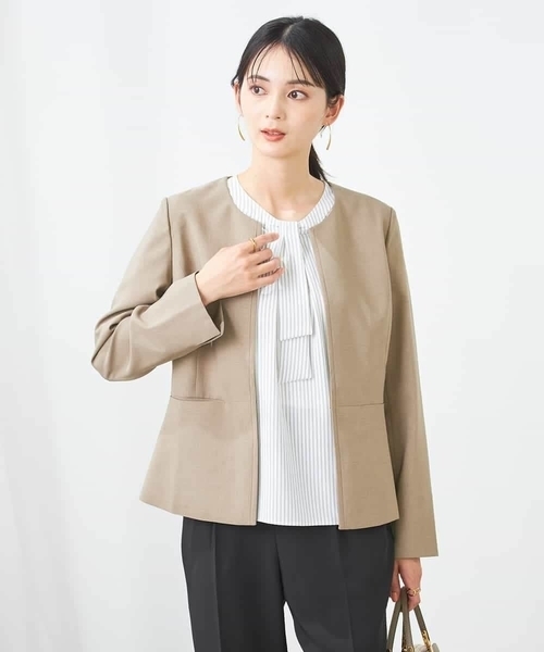 a.v.v ジャケット ノーカラージャケット 「洗える/イージーケア