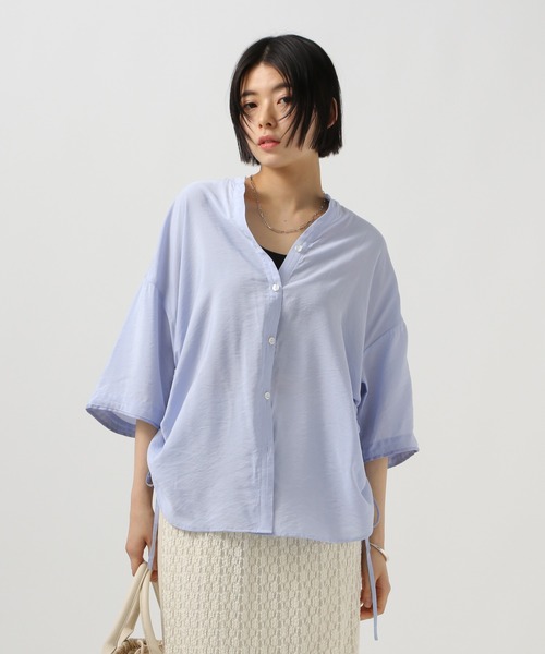 ブラウス シャツ 「洗える」シアーヘリンボーンプリント ブラウス レディース 23区 ブラウス シャツ 「洗える」シアーヘリンボーンプリント