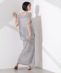 ロング スカート ラメメッシュニットタイトスカ...の詳細画像3