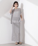 ロング スカート ラメメッシュニットタイトスカ...の詳細画像5