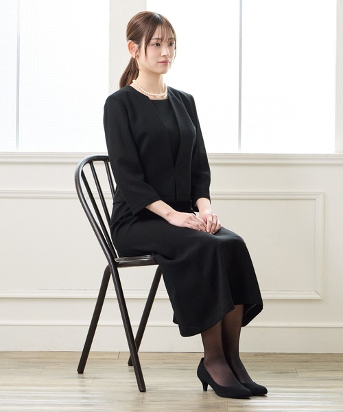 AIMER（エメ） ワンピース 「夏用喪服・礼服」ウォッシャブル Vネック