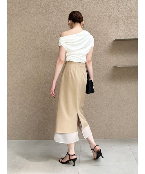 SNIDEL tシャツ ルーズネックカットプルオーバー レディース