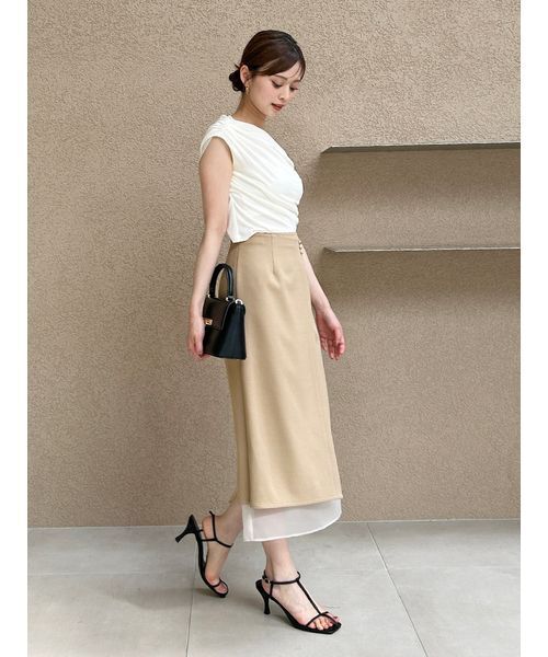 SNIDEL tシャツ ルーズネックカットプルオーバー レディース