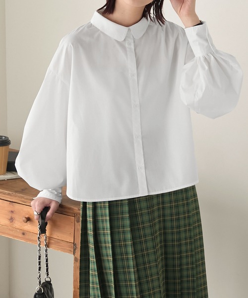 BONLECILL（ボンルシール） ブラウス シャツ 丸襟ボリュームスリーブ