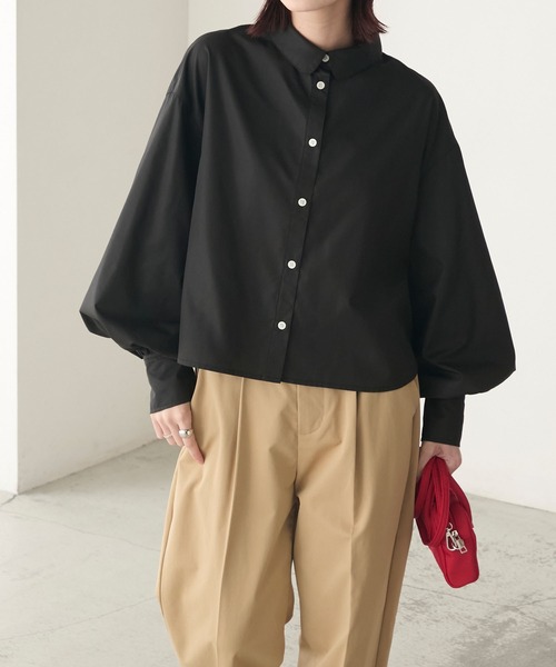 BONLECILL（ボンルシール） ブラウス シャツ 丸襟ボリュームスリーブ