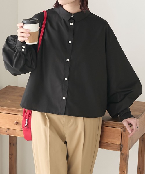 BONLECILL（ボンルシール） ブラウス シャツ 丸襟ボリュームスリーブ