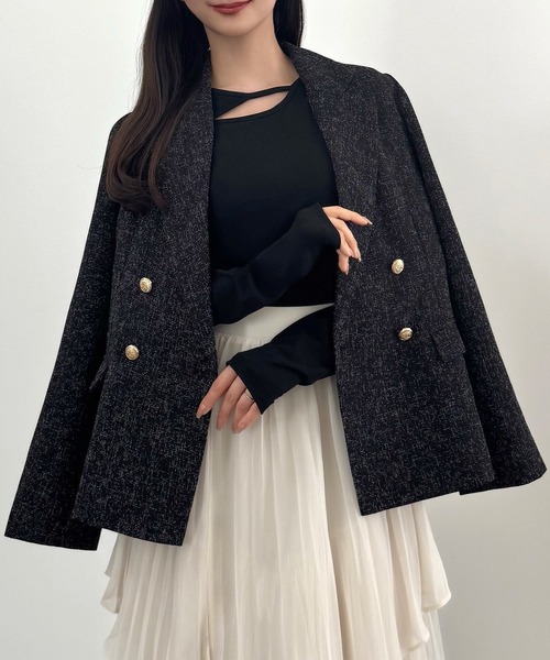 CENEA（セネア） ジャケット テーラードジャケット 薄手ツイード