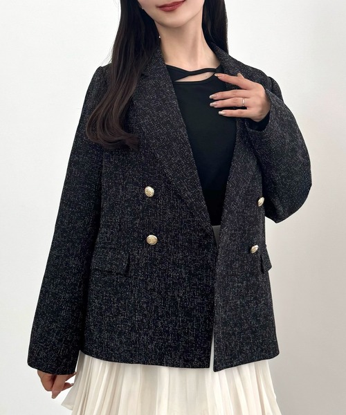 CENEA（セネア） ジャケット テーラードジャケット 薄手ツイード