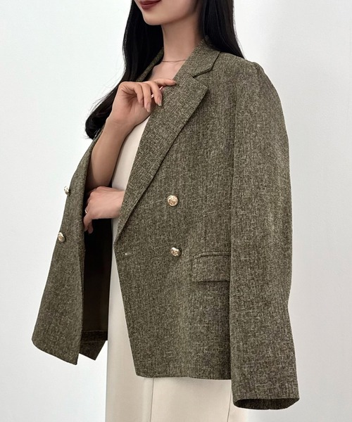 CENEA（セネア） ジャケット テーラードジャケット 薄手ツイード
