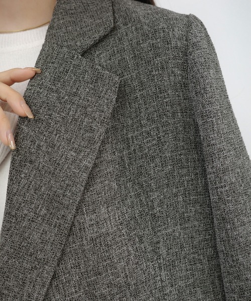 INDIVIDUAL SENTIMENTS ツイード テーラードジャケット individual sentiments テーラードJKTツイード サイズ-0