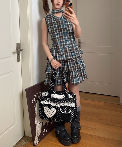 FREE STYLISTS ショルダーバッグ バッグ Y2K ドットフラワーフリル 