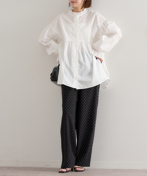 U by SPICK&SPAN ブラウス シャツ 「WEB限定/」スタンドカラー