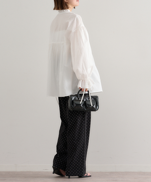 U by SPICK&SPAN ブラウス シャツ 「WEB限定/」スタンドカラー