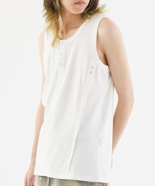 Theater code タンクトップ Triple-button tank top / 3連ボタン