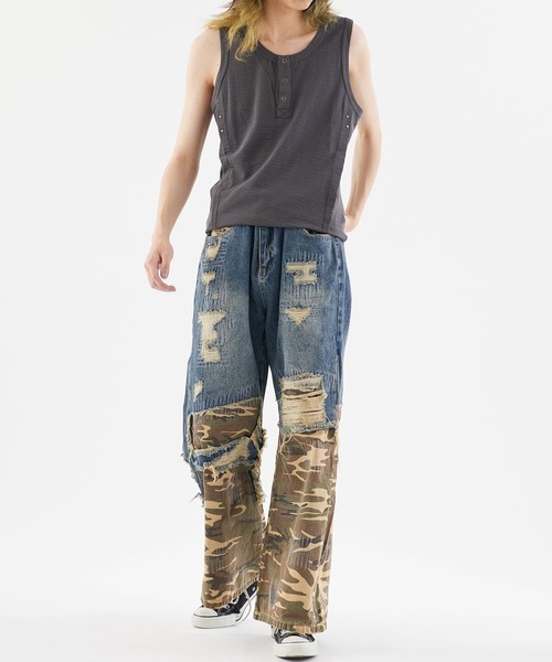 Theater code タンクトップ Triple-button tank top / 3連ボタン