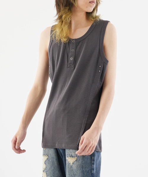 Theater code タンクトップ Triple-button tank top / 3連ボタン