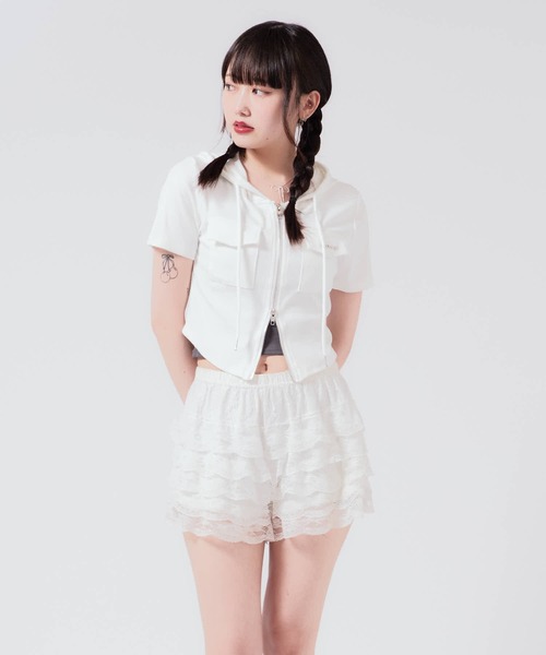 Chick tシャツ 半袖 Hooded Double Zip Top / フード付き ダブルジップ