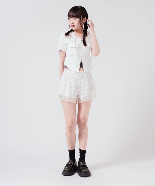 Chick tシャツ 半袖 Hooded Double Zip Top / フード付き ダブルジップ