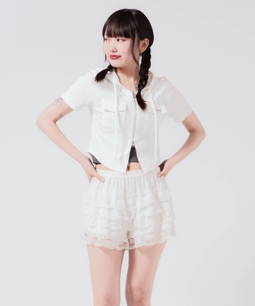 Chick tシャツ 半袖 Hooded Double Zip Top / フード付き ダブルジップ