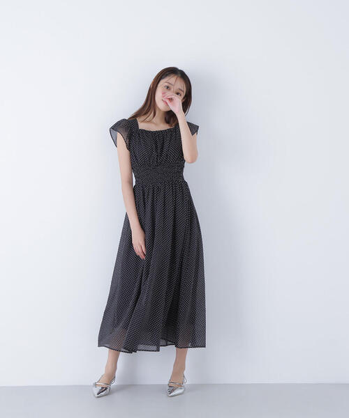 【新品】ナチュラルビューティーベーシック　シアードットシャーリングワンピース シアードットシャーリングワンピース | NATURAL BEAUTY BASIC
