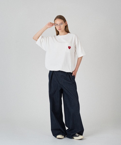 ONCILY（オンシェリー） tシャツ HEART LOGO EMBLEM DRAW CODE T-SHIRT