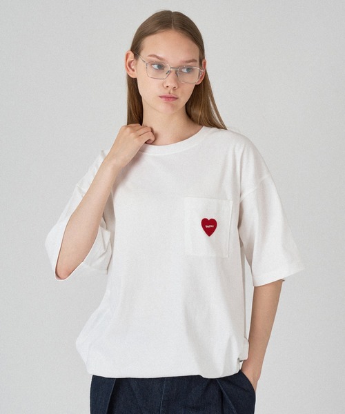 ONCILY（オンシェリー） tシャツ HEART LOGO EMBLEM DRAW CODE T-SHIRT