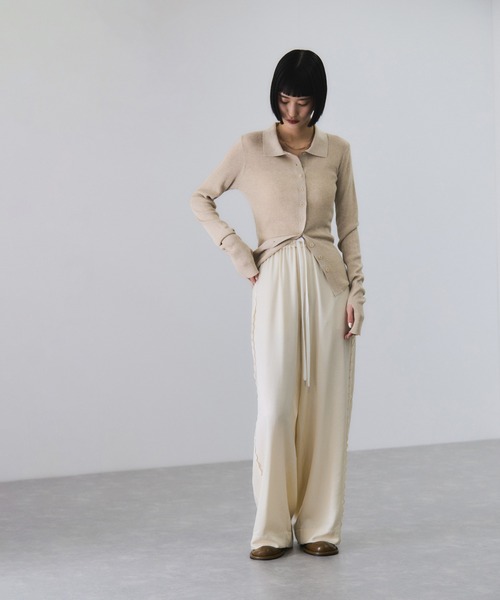 ADAM ET ROPE'（アダムエロペ） カーディガン ポロニットリブ