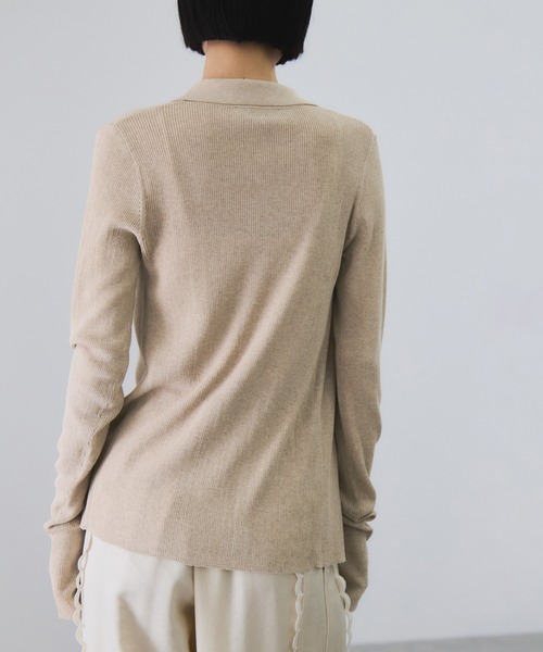 ADAM ET ROPE'（アダムエロペ） カーディガン ポロニットリブ